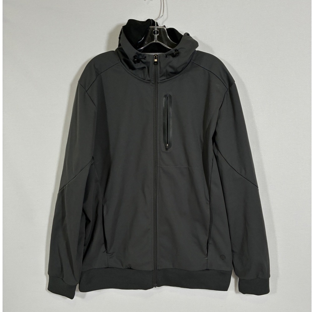 Mondetta Outdoor Project Mens L Gray Softshell Full Zip Hooded Jacket